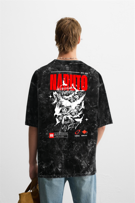 Naruto Acid Washed Oversized Tee NuanceDesigns