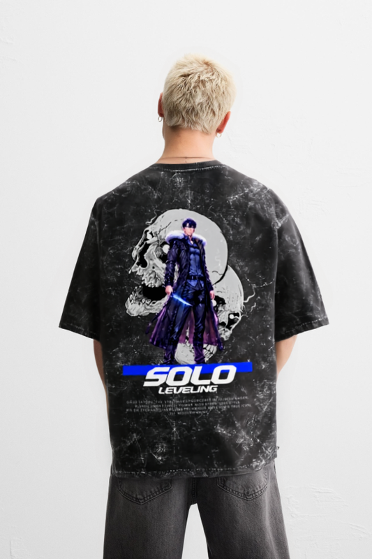 SOLO LEV Acid Washed Oversized Tee NuanceDesigns