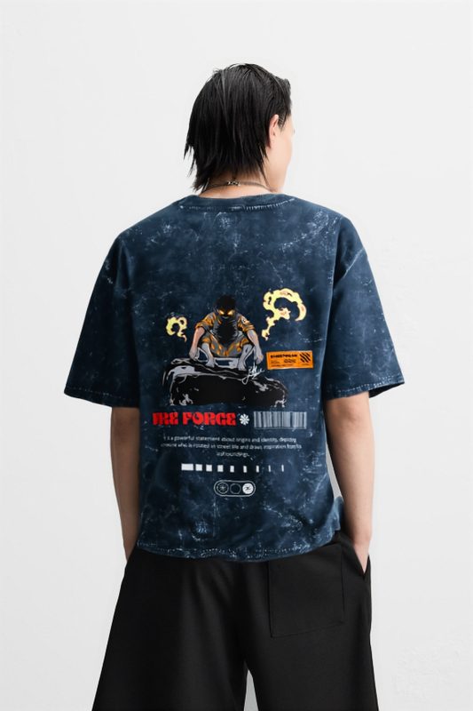 FIRE FORCE Acid Washed Oversized Tee NuanceDesigns